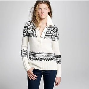 J Crew Chunky Fair Isle Funnelneck Sweater